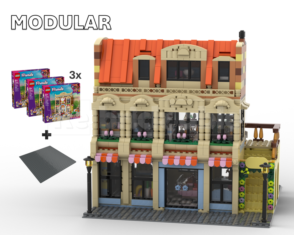 Lego Modular grocery store and restaurant