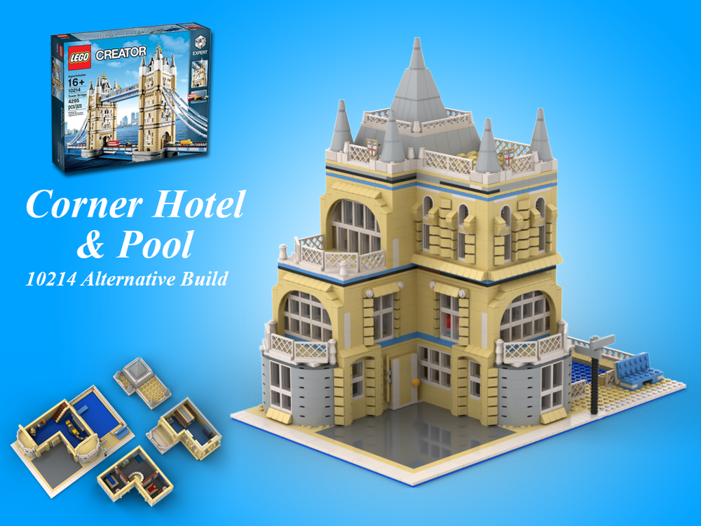 Lego 10214 Modular Hotel & Modular Pool Alternative Build
