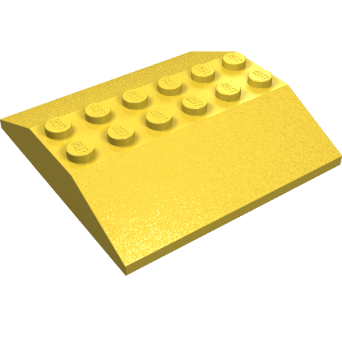 Lego Brick Sloped 33° 6 x 6 Double (Train Roof) / Yellow