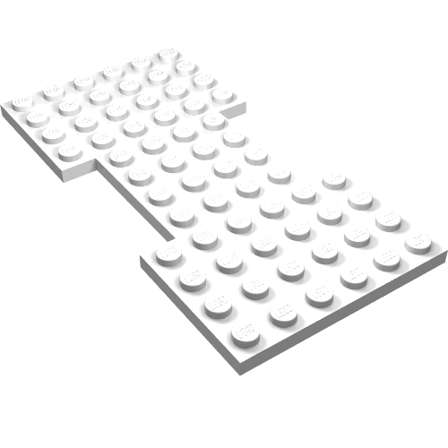 Lego Vehicle Base 6 x 12 with 1 x 4 Cutouts / White