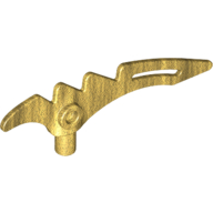Lego Weapon Scythe / Crescent Blade Serrated with Bar / Pearl Gold