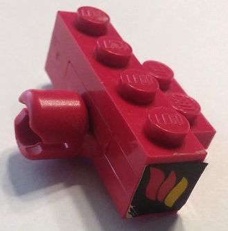 Lego Stickered Assembly 4 x 2 x 1 with Classic Fire Logo Pattern on Both Sides (Stickers) - Sets 590 / 374-1