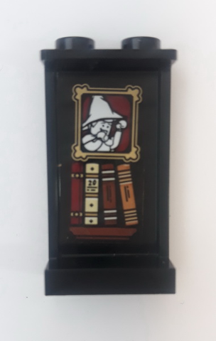 Lego Panel 1 x 2 x 3 with Side Supports - Hollow Studs with Picture, 4 Books and '20' Pattern (Sticker) - Set 75948
