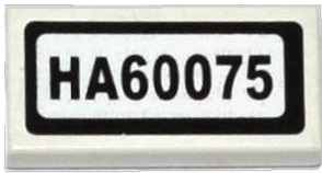 Lego Tile 1 x 2 with 'HA60075' Pattern (Sticker) - Set 60075