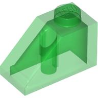 Lego Brick Sloped 45° 2 x 1 with Bottom Pin / Trans-Green