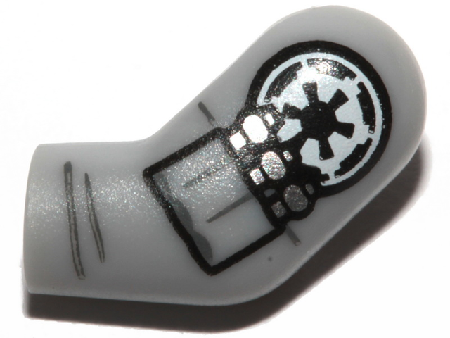 Lego Arm, Left with SW Imperial Logo and Pocket Pattern / Light Bluish Gray