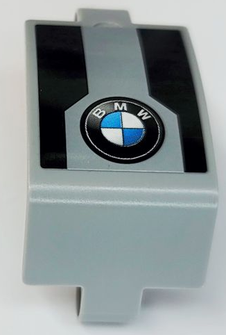 Lego Technic, Panel Curved 3 x 5 x 3 with BMW Logo and Black Stripes Pattern (Sticker) - Set 42063