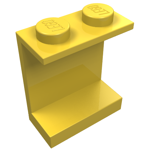 Lego Panel 1 x 2 x 2 [Solid Studs] / Yellow