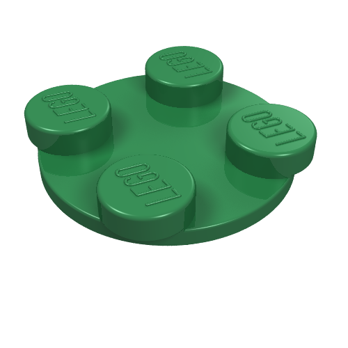 Lego Turntable 2 x 2 Plate - Top / Green
