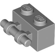 Lego Brick Special 1 x 2 with Handle / Light Bluish Gray