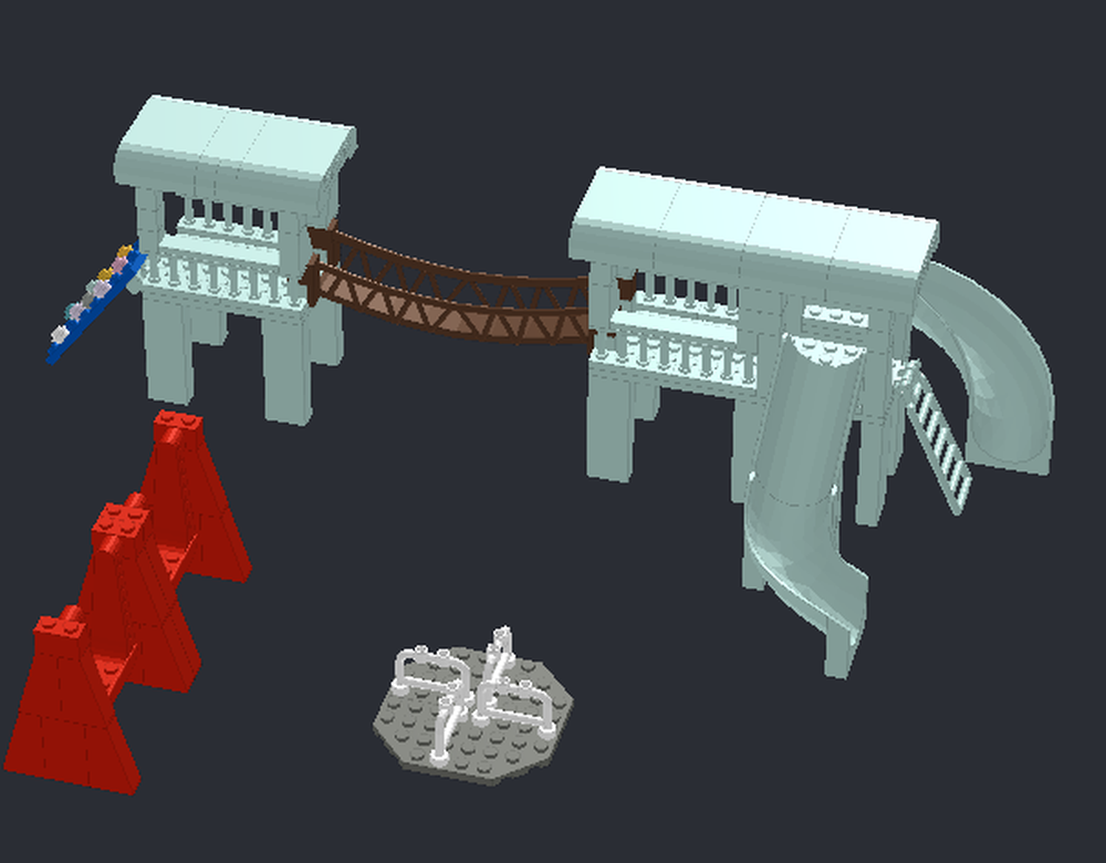 Lego Playground with swings and carousel
