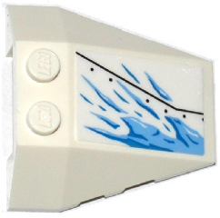 Lego Wedge 4 x 4 Triple with Stud Notches with Armor Plate and Ice Splatters Pattern Model Right Side (Sticker) - Set 70588