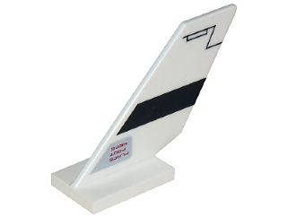 Lego Tail Shuttle with Black Contour and 'PLACE FOOT HERE' Pattern on Left Side (Sticker) - Set 5974