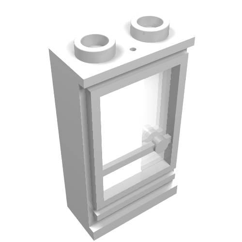 Lego Door 1 x 2 x 3 Left with Hollow Studs, Fixed Glass / White