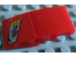 Lego Slope, Curved 4 x 2 with Headlight Pattern Model Right (Sticker) - Set 8484
