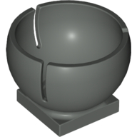 Lego Cylinder Hemisphere 2 x 2 Ball Turret Socket Base / Dark Gray