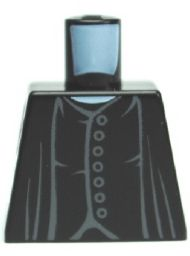 Lego Torso Harry Potter Professor Snape 7 Gray Buttons Pattern / Black