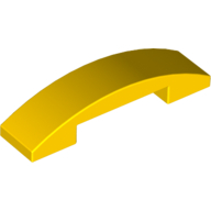Lego Brick Curved 4 x 1 Double with No Studs / Yellow