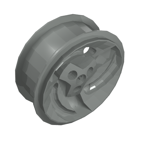 Lego Wheel 81.6 x 34 ZR Three Spoke Swirl / Light Gray