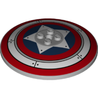 Lego Dish 8 x 8 Inverted (Radar) with Solid Studs and Captain America Shield Print