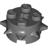 Lego Brick Round 2 x 2 Special with Spikes / Dark Bluish Gray