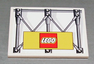 Lego Slope 10 6 x 8 with Girders and Lego Logo Pattern (Sticker) - Set 3402