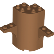 Lego Panel 3 x 3 x 5 Quarter Round with 2 1 x 2 Arches (Tree) / Medium Nougat