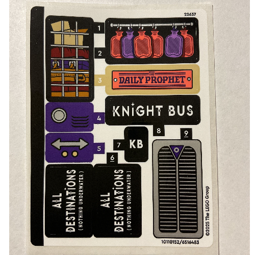Lego Sticker Sheet for Set 76446-1 / [No Color/Any Color]