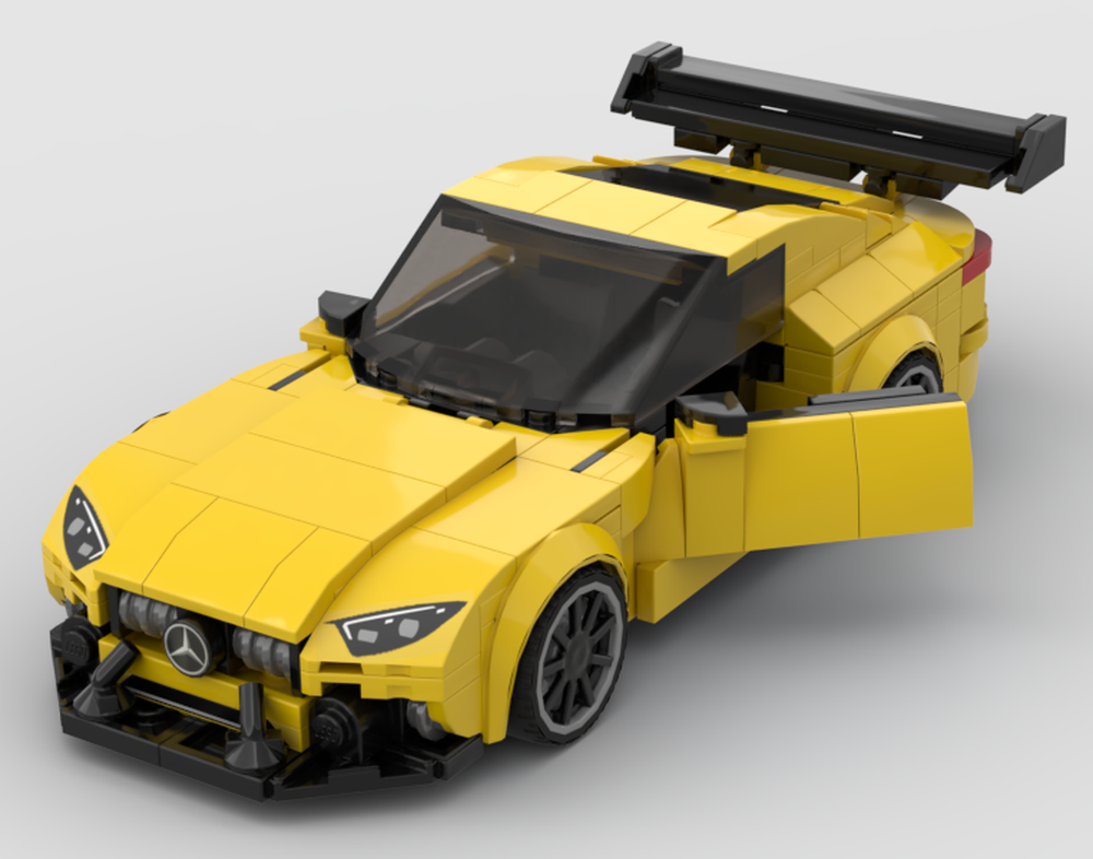 Lego Mercedes AMG GT Black Series Lego MOC With Opening Doors And Engine Cover With Detailed V8 Twin Turbo