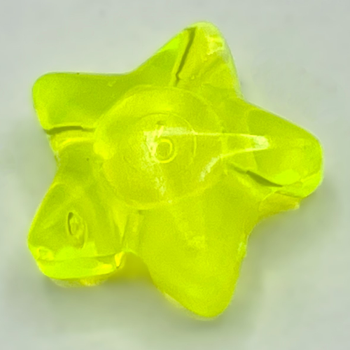 Lego Clikits Icon, Star 2 x 2 Small, with Hole / Trans-Neon Green