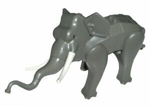 Lego Elephant, Removable Legs with White Tusks and Back Connector Slopes