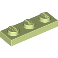 Lego Plate 1 x 3 / Yellowish Green