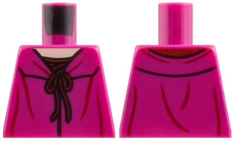Lego Torso Female Top with Dark Red Lacing Pattern / Magenta