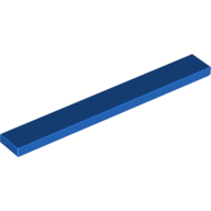 Lego Tile 1 x 8 with Groove / Blue
