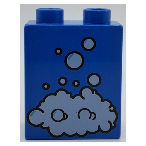 Lego Duplo Brick 1 x 2 x 2 with Soap Bubble Print