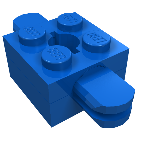 Lego Arm Holder Brick 2 x 2 with Hole and 2 Arms / Blue