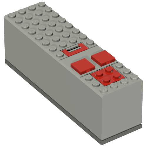 Lego Battery Box, 9V 4 x 14 x 4 with Dark Gray Base [Complete Assembly] / Light Gray