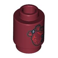 Lego Brick Round 1 x 1 Open Stud with Human Heart Print
