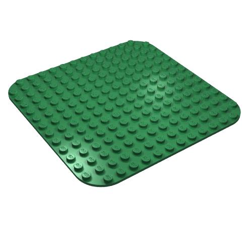 Lego Baseplate 14 x 14 Rounded Corners / Green