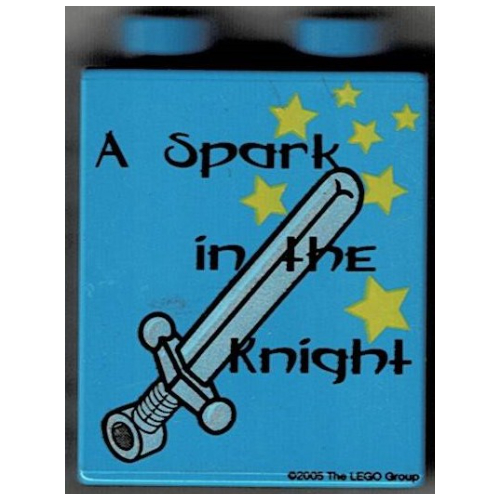 Lego Duplo Brick 1 x 2 x 2 with A Spark in the Knight Print