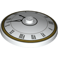 Lego Dish 4 x 4 Inverted [Radar] with Clock with Roman Numerals, 5 to 12 Print