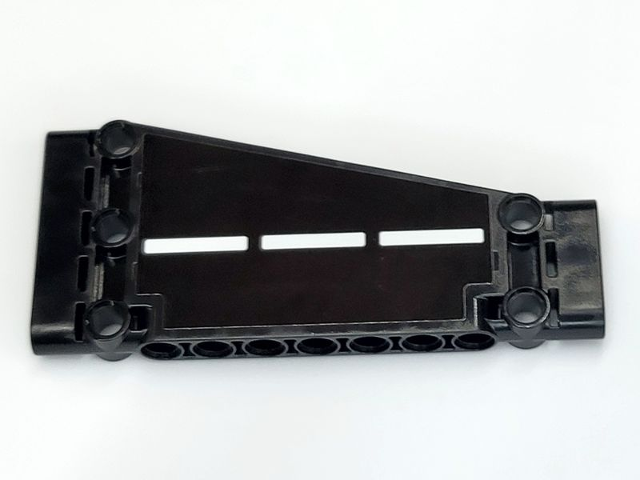 Lego Technic, Panel Plate 5 x 11 x 1 Tapered with White Broken Stripe Pattern Side A (Sticker) - Set 42081
