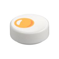 Lego Tile Round 1 x 1 with Egg with Yolk Print