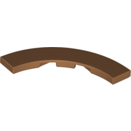 Lego Tile 4 x 4 Curved, Macaroni / Medium Nougat
