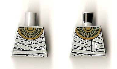 Lego Torso Pharaoh's Quest Mummy Wrappings and Gold Necklace Pattern / Light Bluish Gray