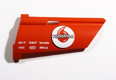 Lego Technic, Panel Fairing #20 Large Long, Small Hole, Side A with 'vodafone', 'acer', 'SKF', 'brembo', 'OMR', 'MAGNETI MARELLI' and 'MAHLE' Pattern (Sticker) - Set 8674