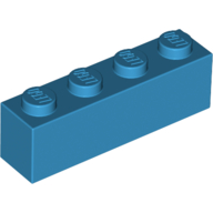 Lego Brick 1 x 4 / Dark Azure