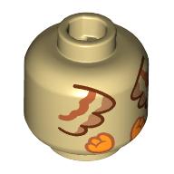 Lego Minifig Head with Owl Body print / Tan