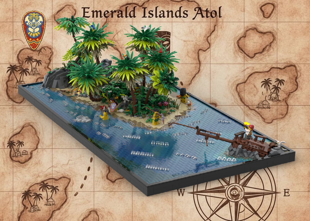 Lego 🏴‍☠️ TROPICAL ISLANDERS PARADISE - 5-in-1 Modular Island Diorama (Shipwreck, Jungle & Beach)