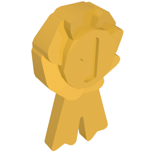 Lego Equipment Animal Grooming Kit Award Ribbon with Number 1 / Pearl Gold